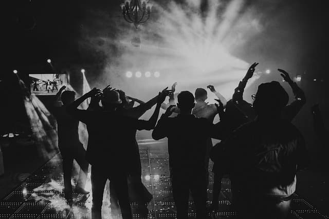 black and white, people, night, party, silhouettes, black, party, party, party, party, party