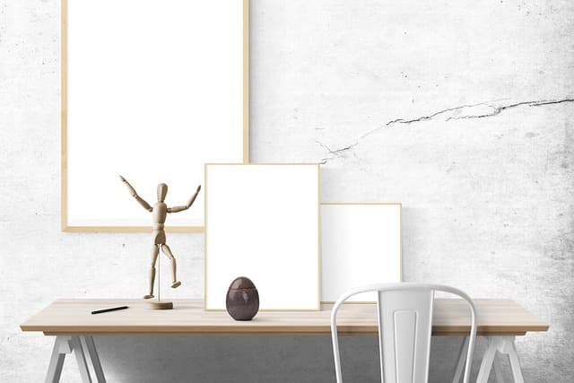 poster mockup, mockup, poster, frame, photo frame, template, interior, photo, blank, space, desk, presentation, stock, picture, wall