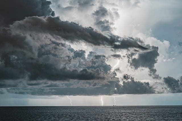sea, lightning, thundercloud, nature, dark clouds, thunder, rainstorm, dark night, natural, taiwan