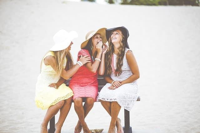girls, bench, laugh, laughing, friends, girl friends, happy, happy girls, hats, dresses, sitting, fashion, friendship, fun, happiness, leisure, outdoors, people, women, laugh, laughing, laughing, friends, friends, friends, friends, friends, friendship, women, women, women, women