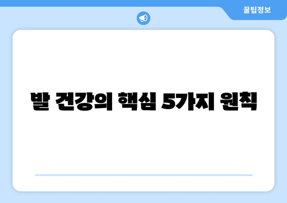 발 건강의 핵심 5가지 원칙