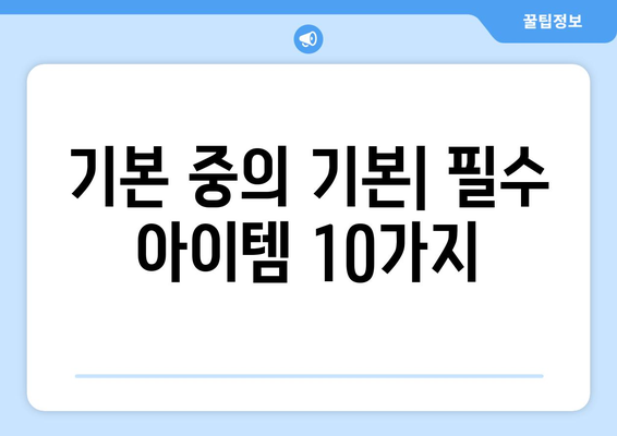 기본 중의 기본| 필수 아이템 10가지